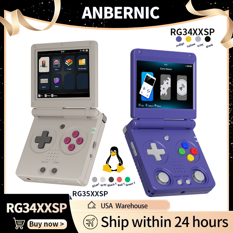 Retro Gaming Icons - Anbernic RG34XXSP RG35XXSP وحدة تحكم ألعاب