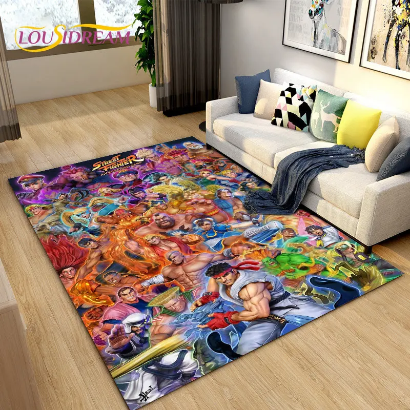 Retro Gaming Rug - سجادة منطقة ألعاب Street Fighter Game