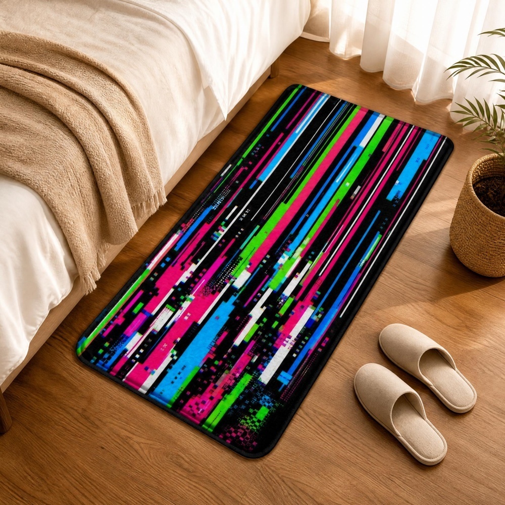 Retro Gaming Rug - سجادة أرضية من الفلانيل بطباعة خطوط