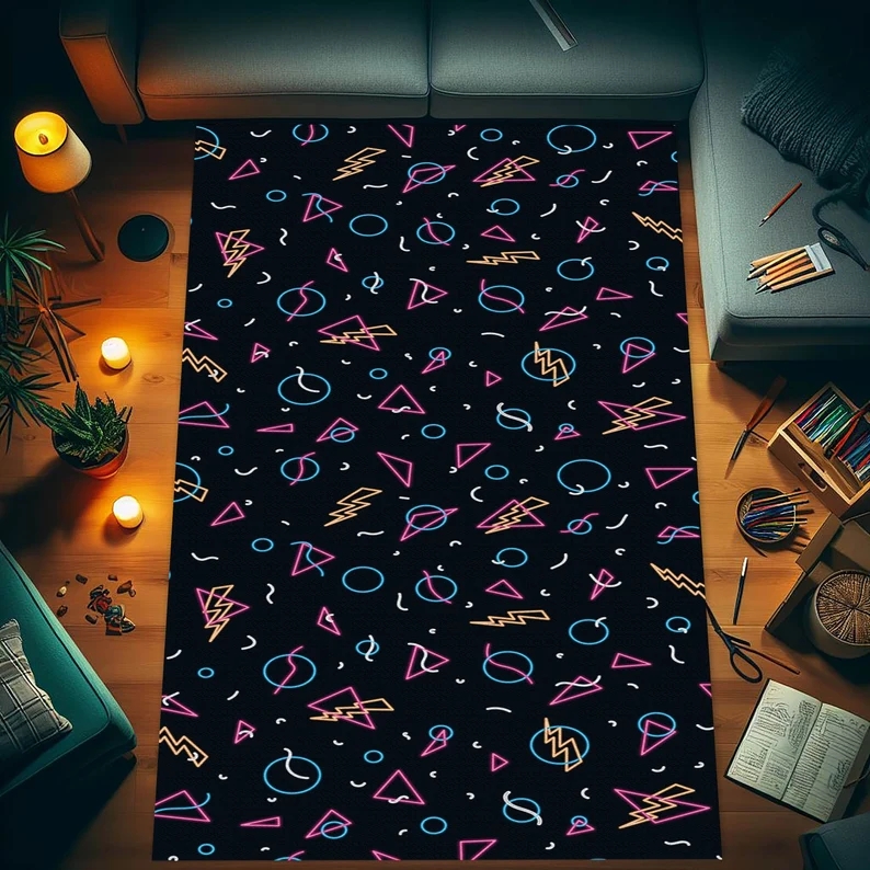 Retro Gaming Rug - سجادة أرضية لغرفة ألعاب الفيديو بتصميم