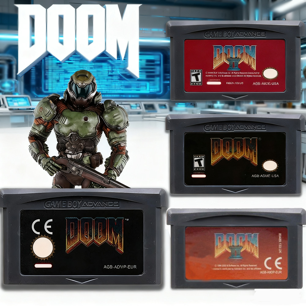 سلسلة ألعاب DOOM لجهاز GBA 32  - مراجعة Retro Game Card وسعره