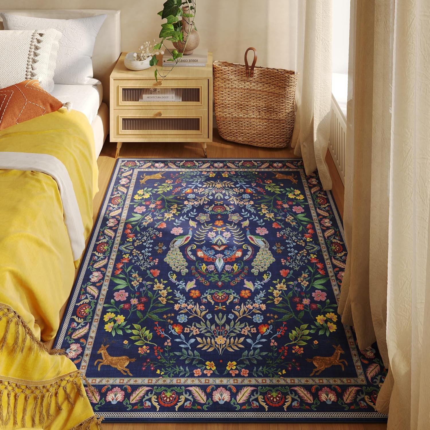 سجادة بنقوش طيور الطاووس والغز - مراجعة Retro Gaming Rug وسعره